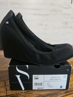 Simply Vera Vera Wang Black Wedge Pumps - Women's Dress Wedges
